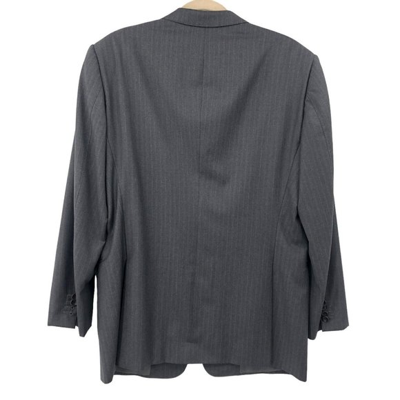 Giorgio Armani Le Collezioni Sz 44R Gray Blazer Blue Stripe Jacket Italy Made - Picture 2 of 10